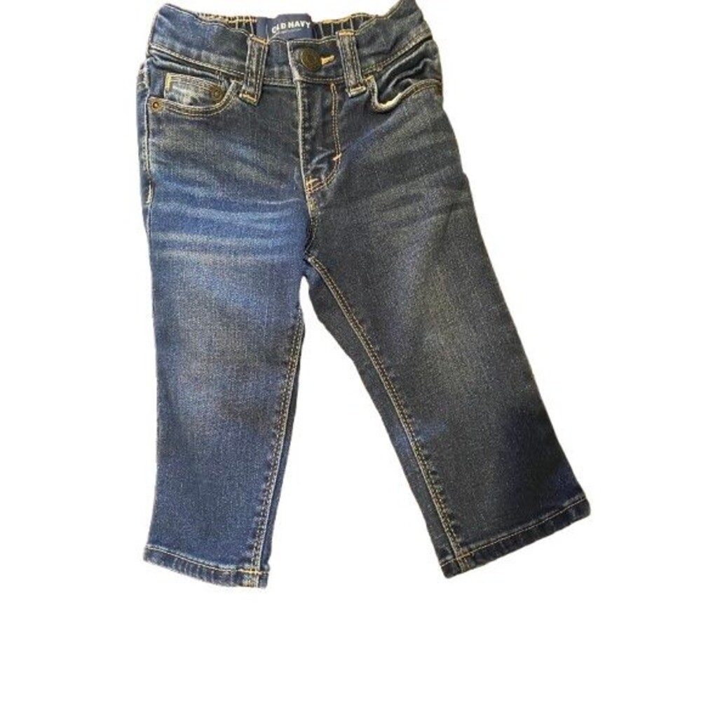 Baby 12-18 Months Jeans Old Navy Adjustable Waist Straight Leg Blue